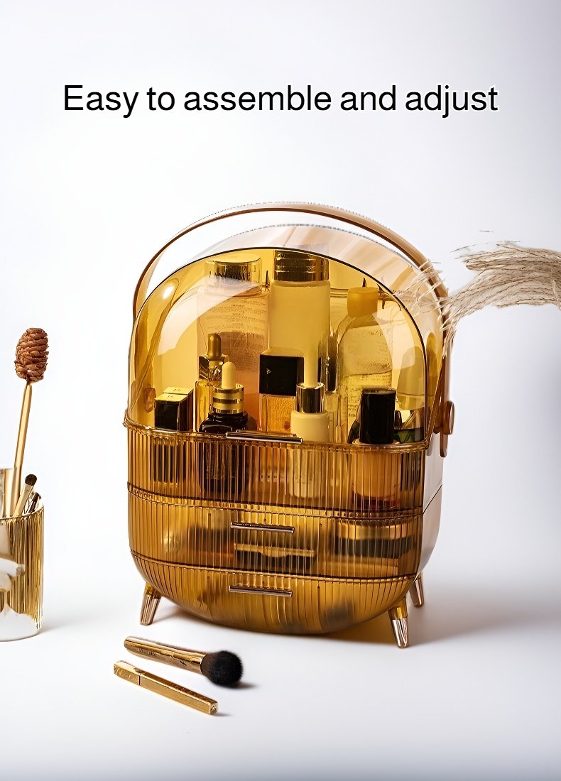 Close-up of Desktop Organizing Shelf compartments