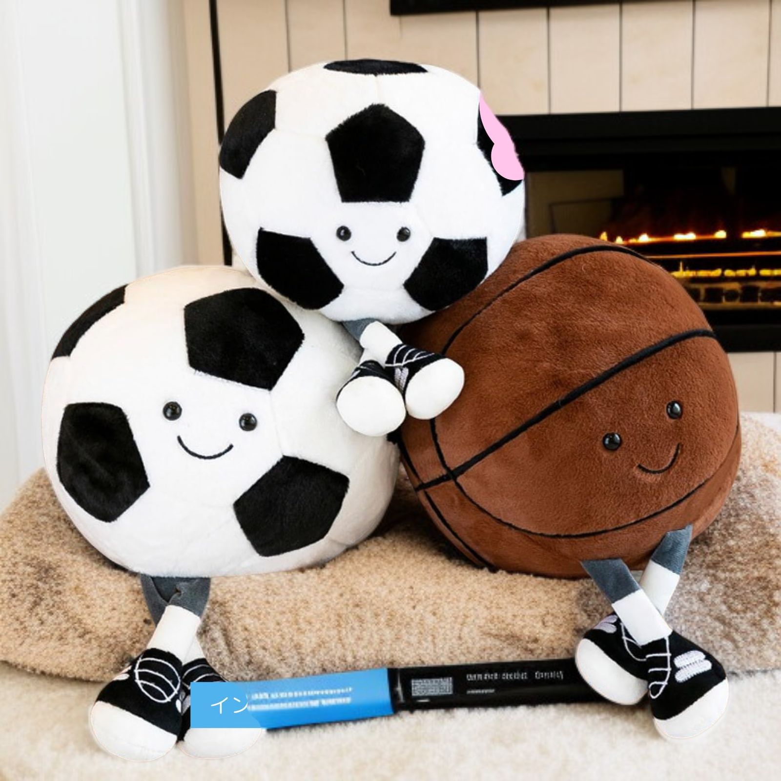 バスケットボール＆サッカーぬいぐるみ玩具