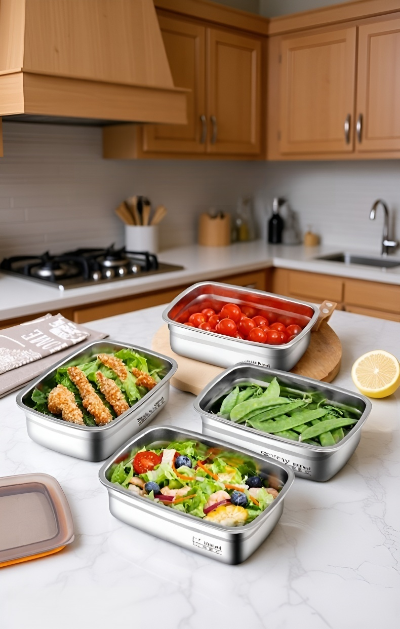 食品保存に最適な衛生的な不锈钢容器