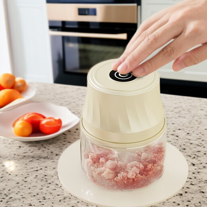 Batidora de ajo eléctrica para cocina, picadora de carne multifuncional