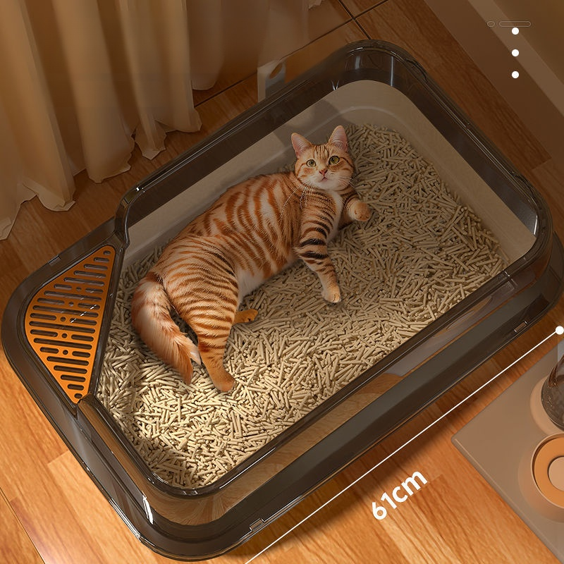 Extra Large Semi-Enclosed Splash-Proof Cat Sand Box