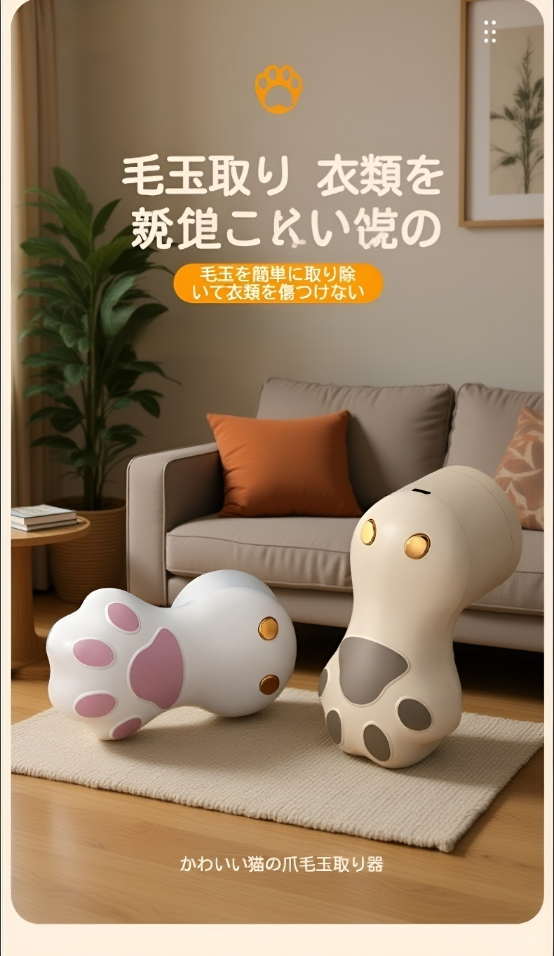 電動毛玉取り器 USB充電式 強力カッター付き 製品本体画像