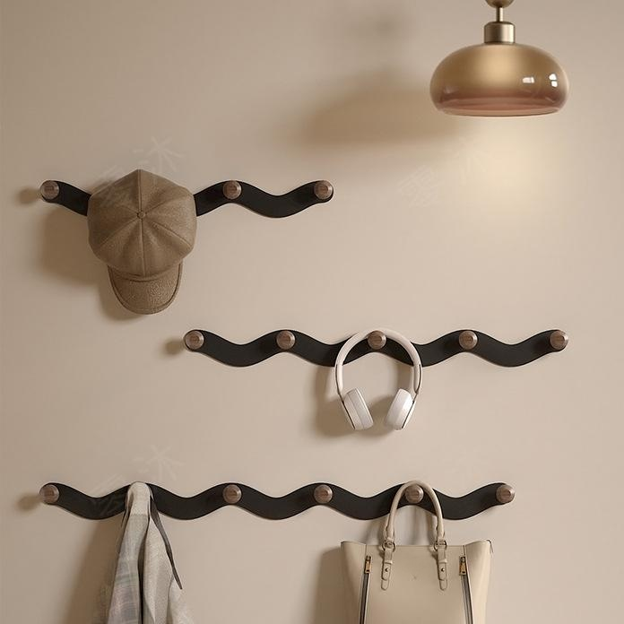 월넛 도어 후크 무타공 욕실 현관 문 옷걸이 강력 접착식 수납 고리