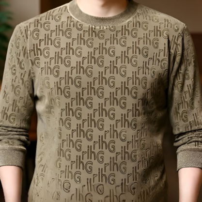 캐주얼 패션 남성 상의 자카드 라운드 긴팔 후드 기모 기모 레깅스 상의