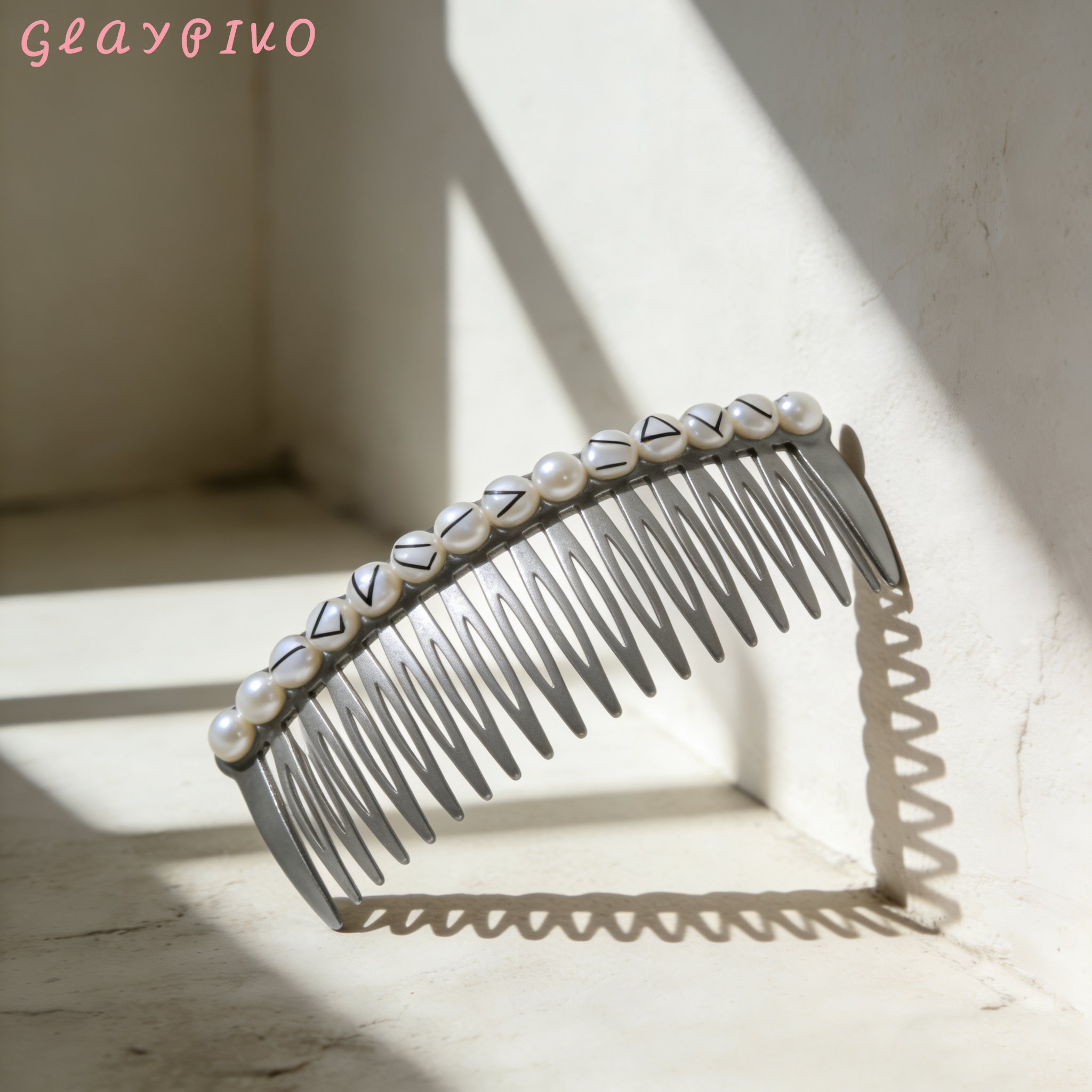 หวีผมไข่มุกน้ำจืดแบบเรียบง่าย แพ็ค 4 ชิ้น