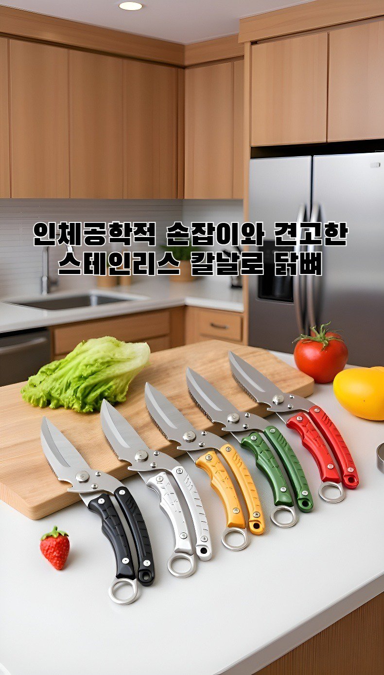 분리형 자동 스프링 반동 닭뼈 가위 제품 이미지