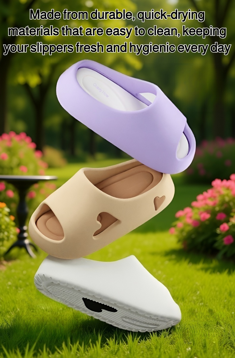 Non-slip bathroom slippers with thick sole