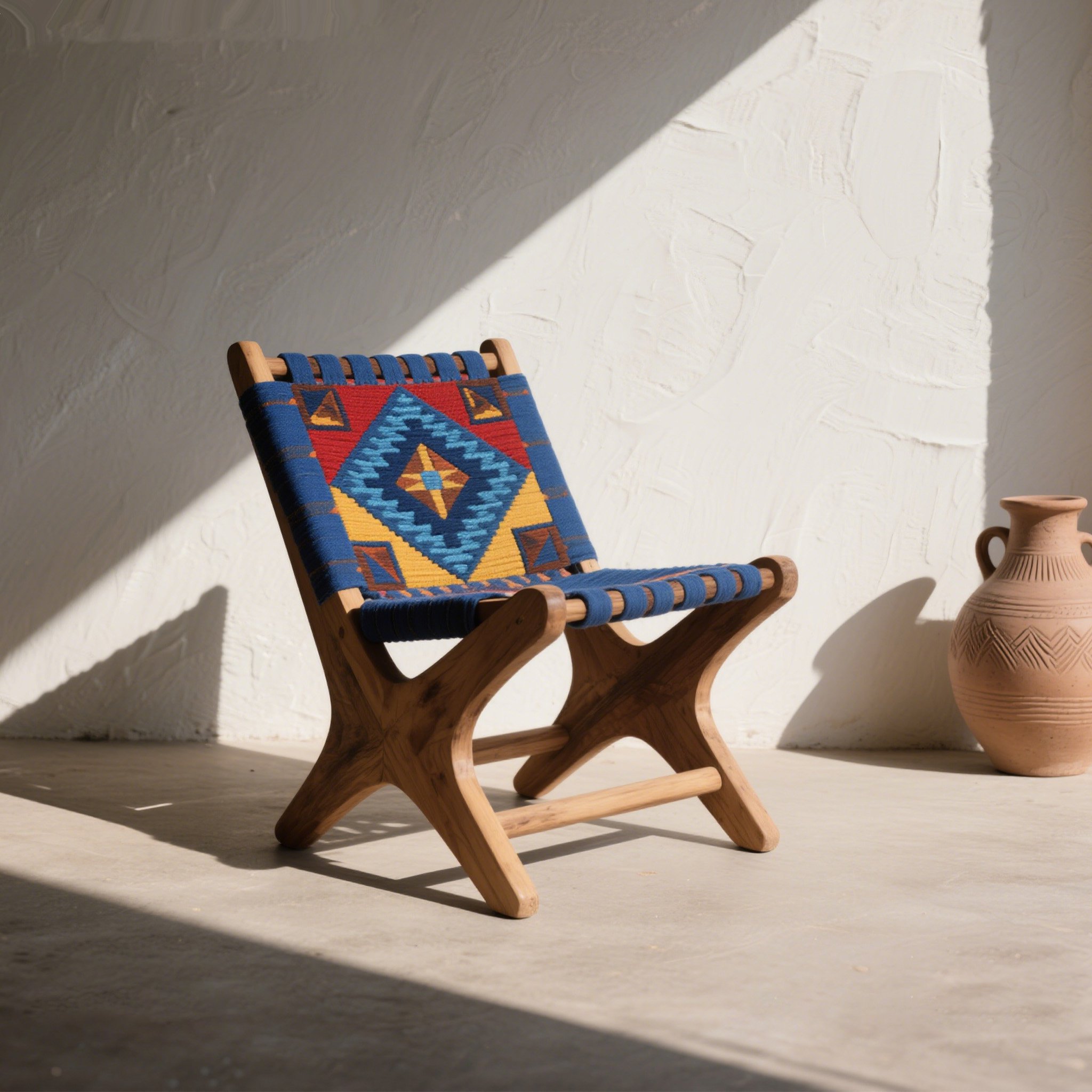 원목 핸드메이드 위빙 체어