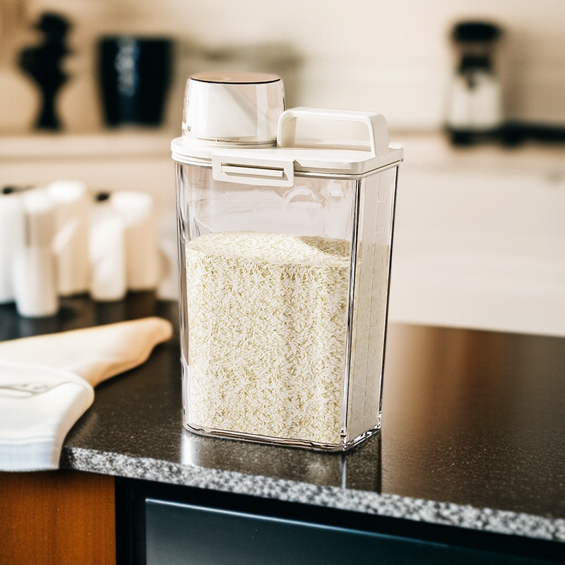 Rice dispenser with easy pour spout
