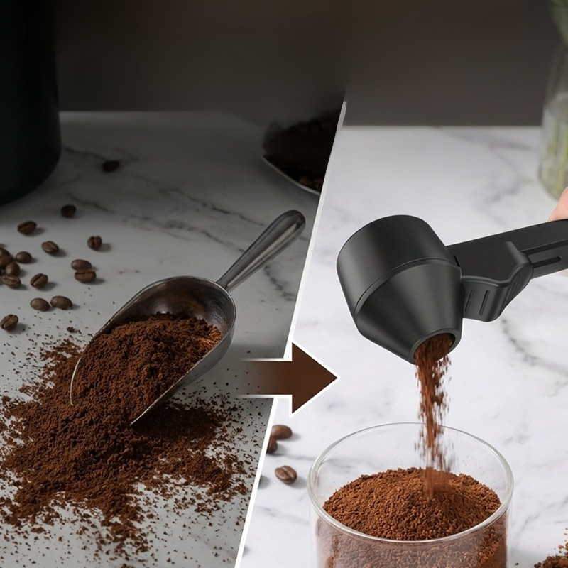 Leak-Proof Large Capacity Coffee Round Spoon with Long Handle and Anti-Slip Design
