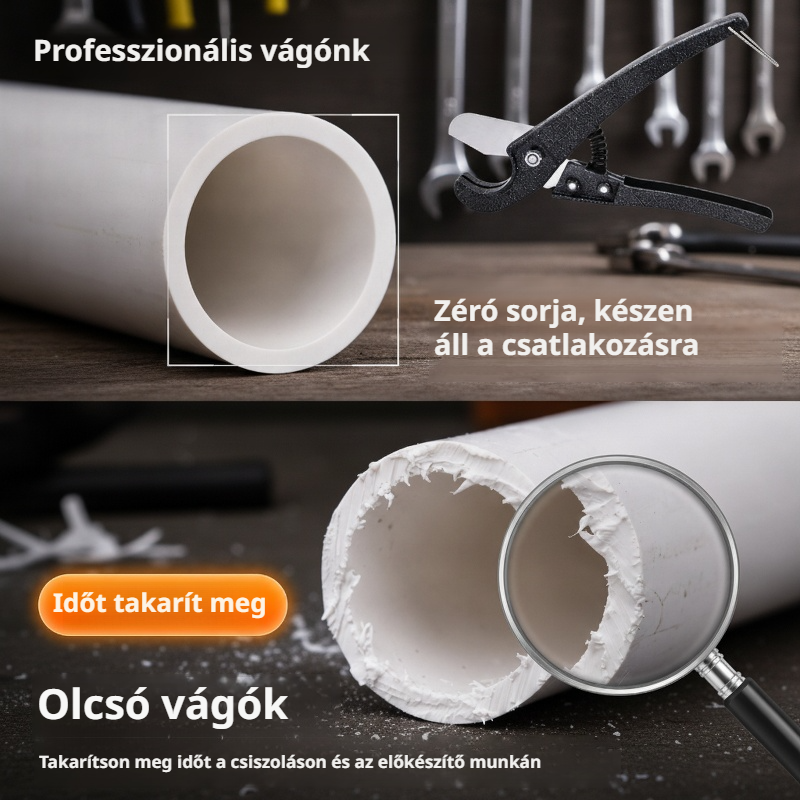 Importált mangánacél fekete műanyagcső vágó