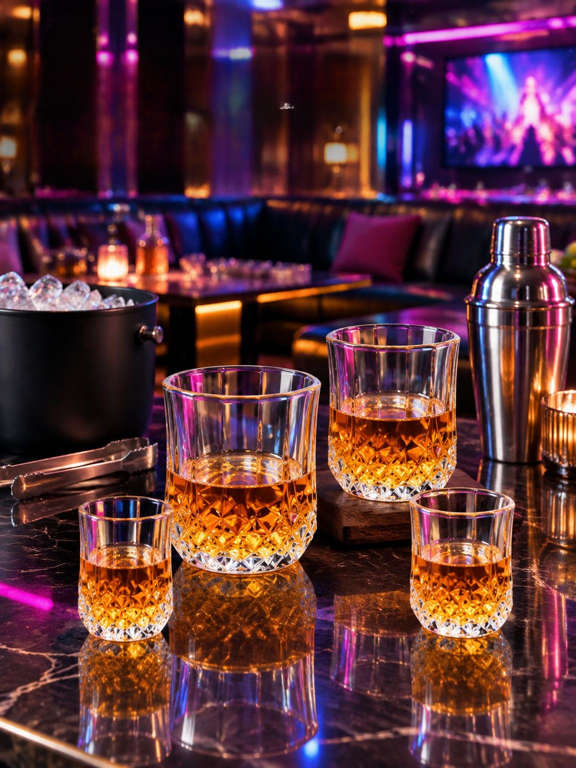 Glazen whiskyglas met elegant diamantpatroon