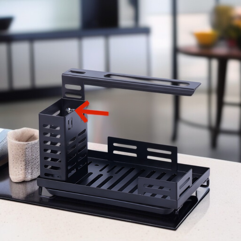 Kitchen No-Punch Storage Shelf Drainer Rack Sponge Dishcloth Towel Holder