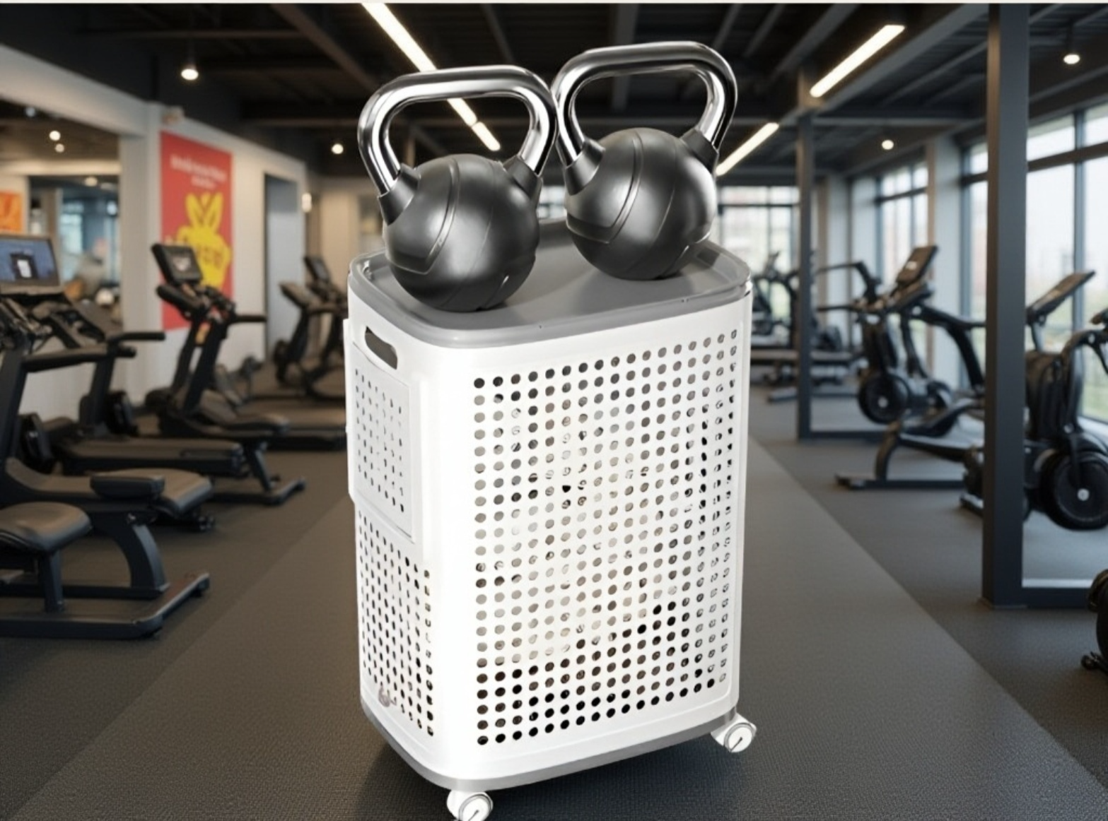 Compact basket for organizing clothes in bathroom