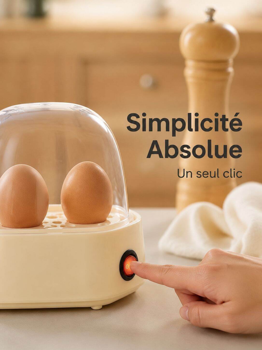 Cuiseur à œufs automatique avec arrêt automatique