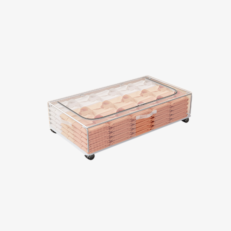 Under-Bed Storage Box with Wheels, Moisture Resistant, Ideal for Clothes and Blankets