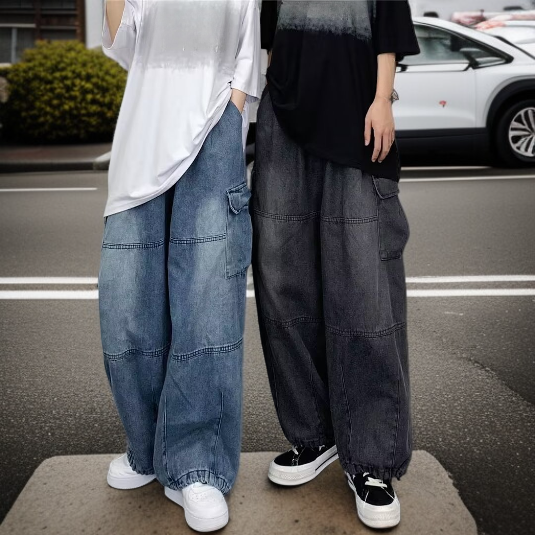 편안한 핏의 유니크 레트로 청바지 디테일