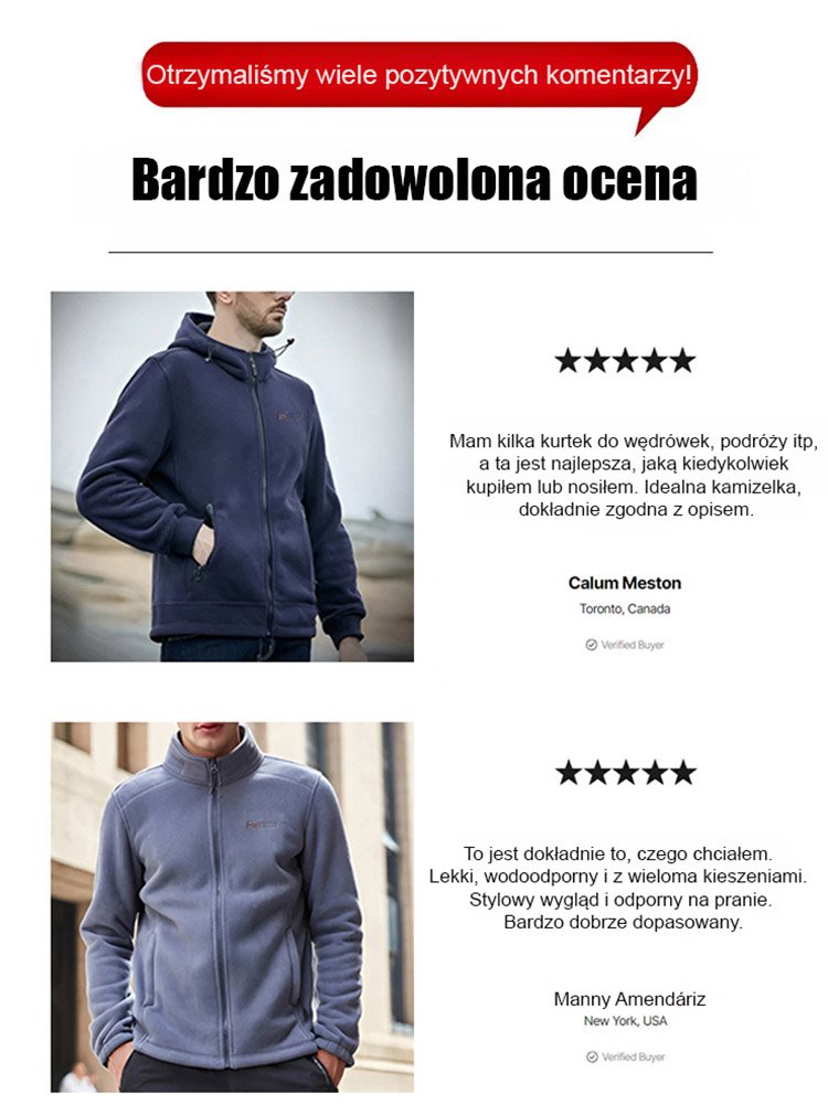 Dwuwarstwowa kurtka polarowa dla mężczyzn