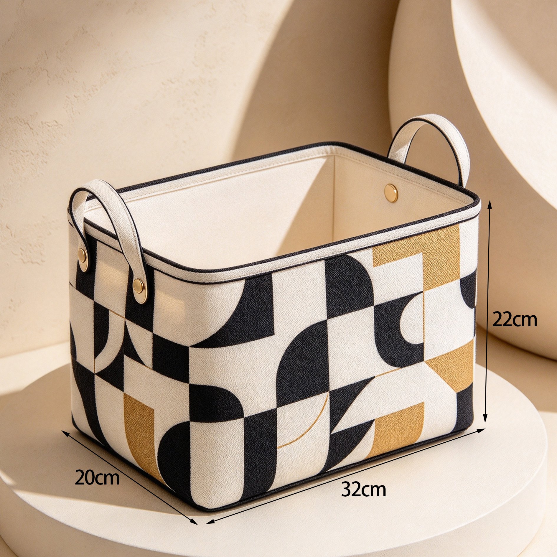 Geometric organizer bins for bedroom and living room storage