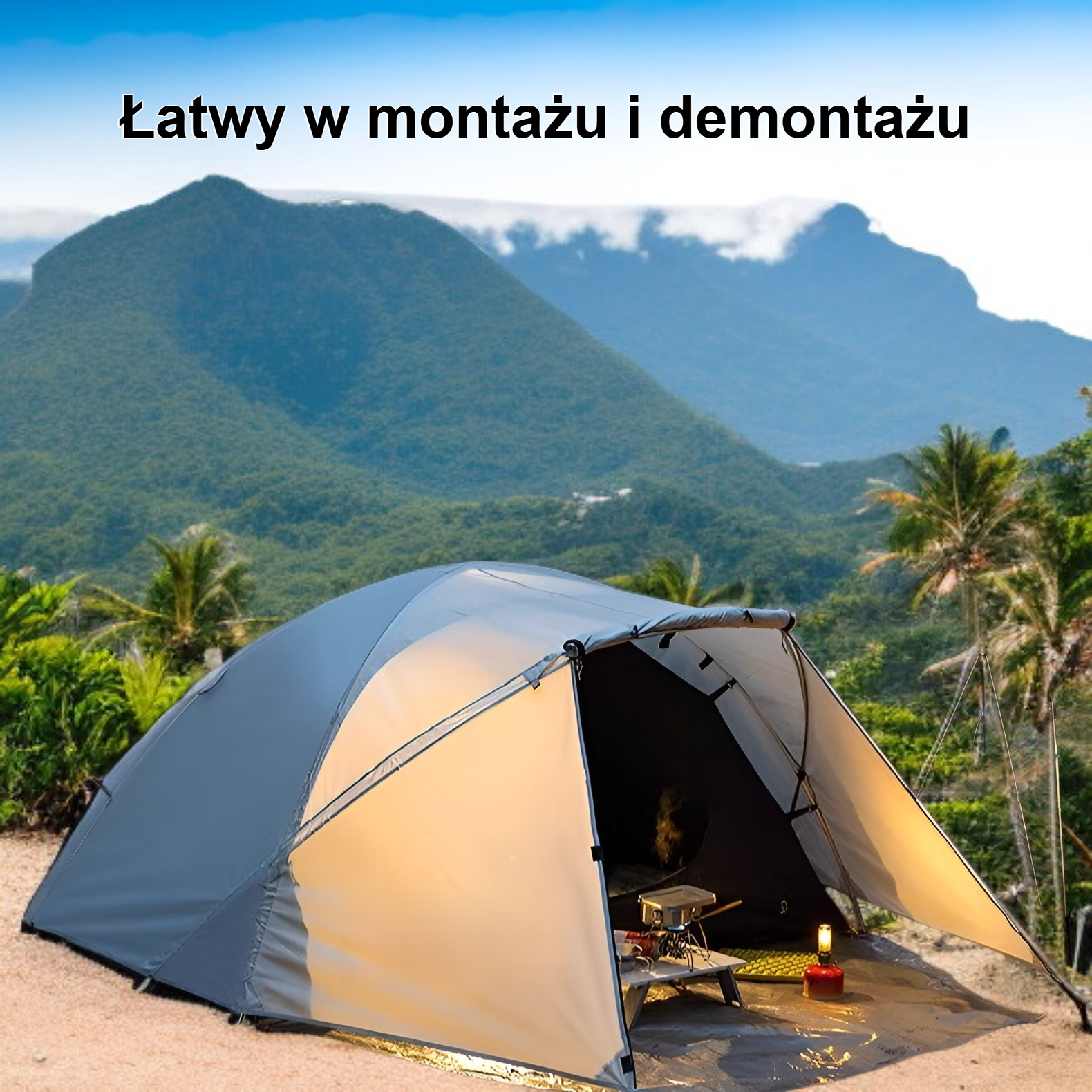 Namiot odkrywcy w ogrodzie dla dzieci