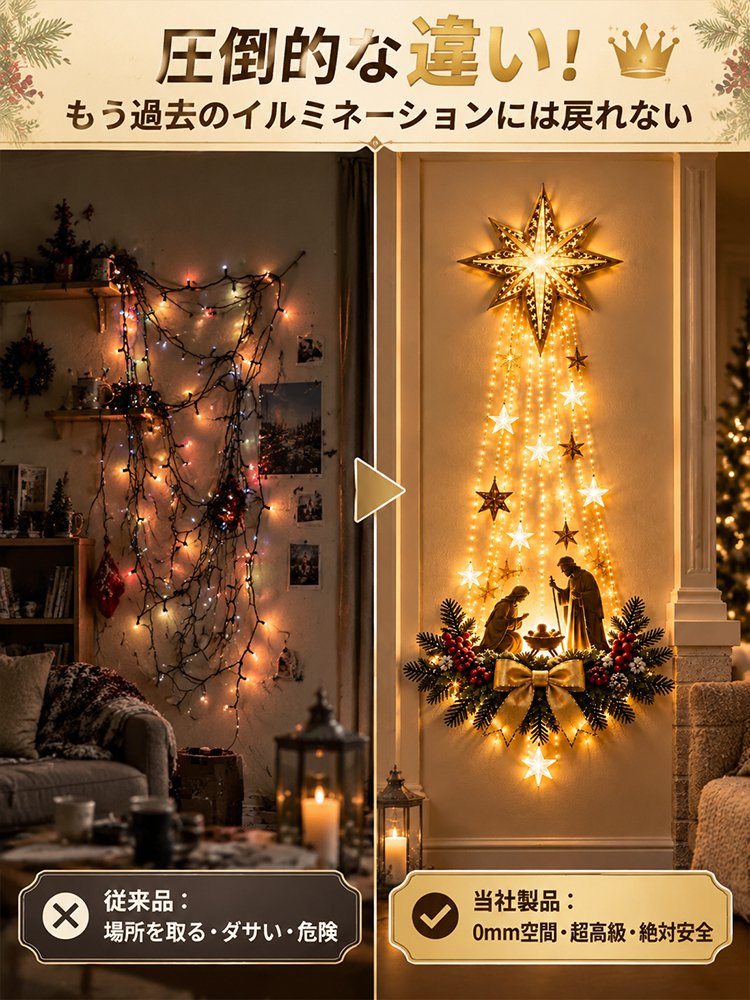 【LEDイルミネーション】クリスマス立体ガーデンデコレーション｜庭・屋外用