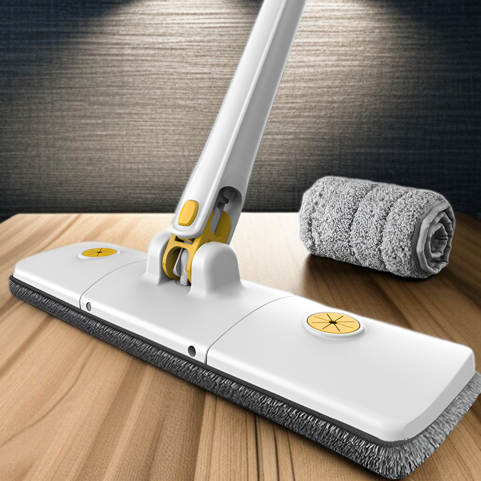 自動ねじれ水なし手洗いフラットモップ家庭用 36 センチメートル乾湿両用大型パネルモップヘッド回転ロッド速乾モップ