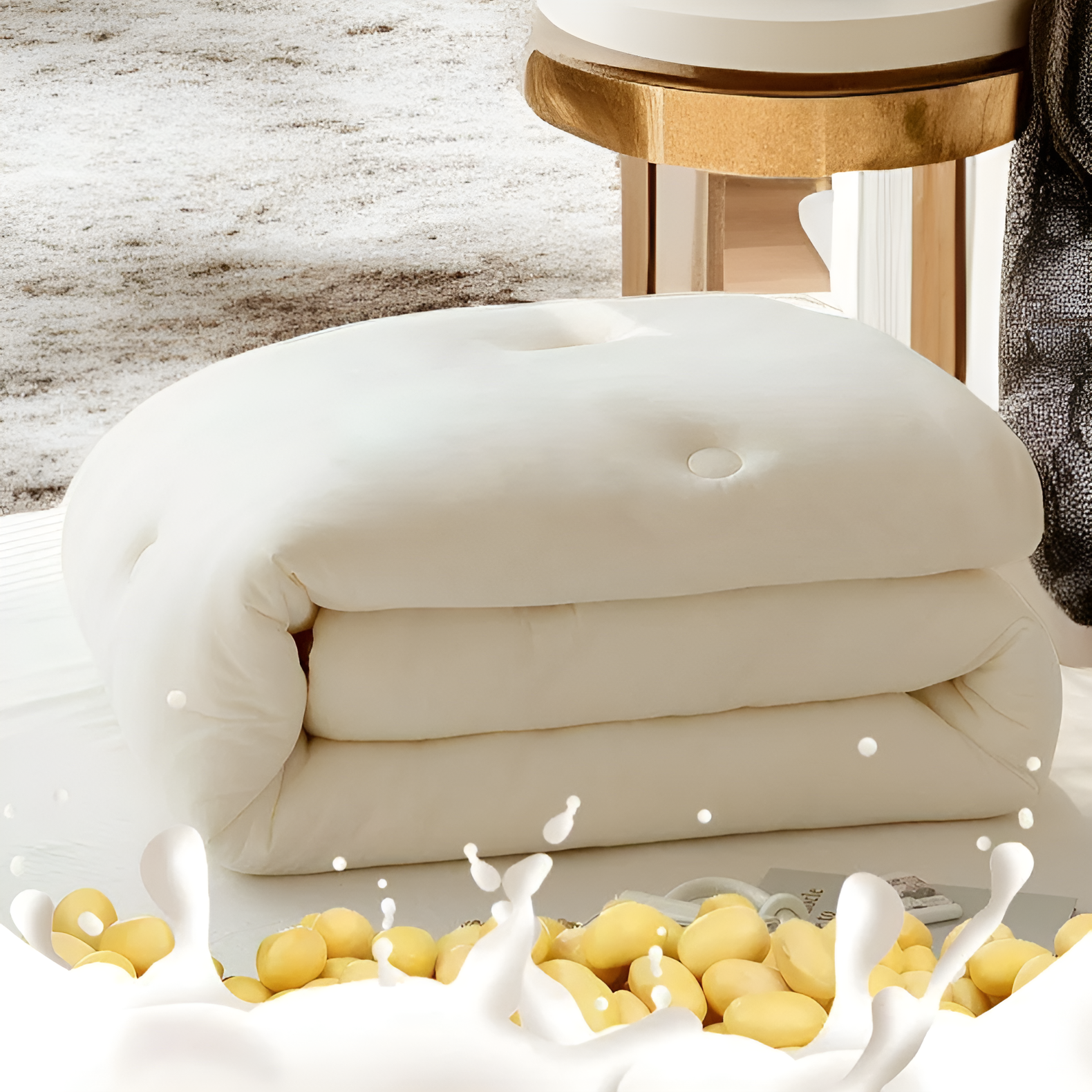 薄型設計のダブル布団の質感