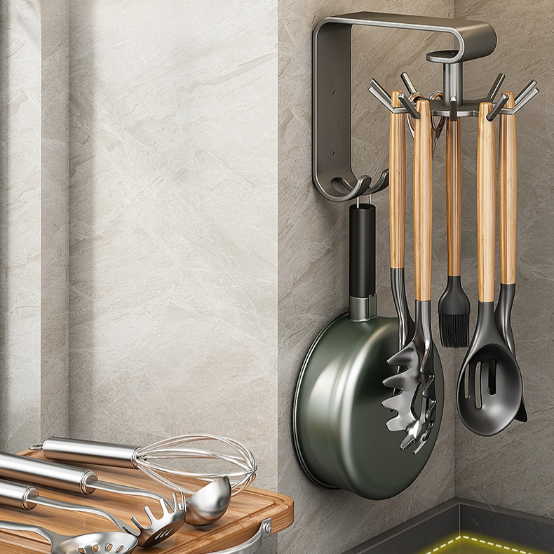 Multifunktionaler Wandhaken mit Drehfunktion – Aufbewahrungsregal für Küche, ohne Bohren