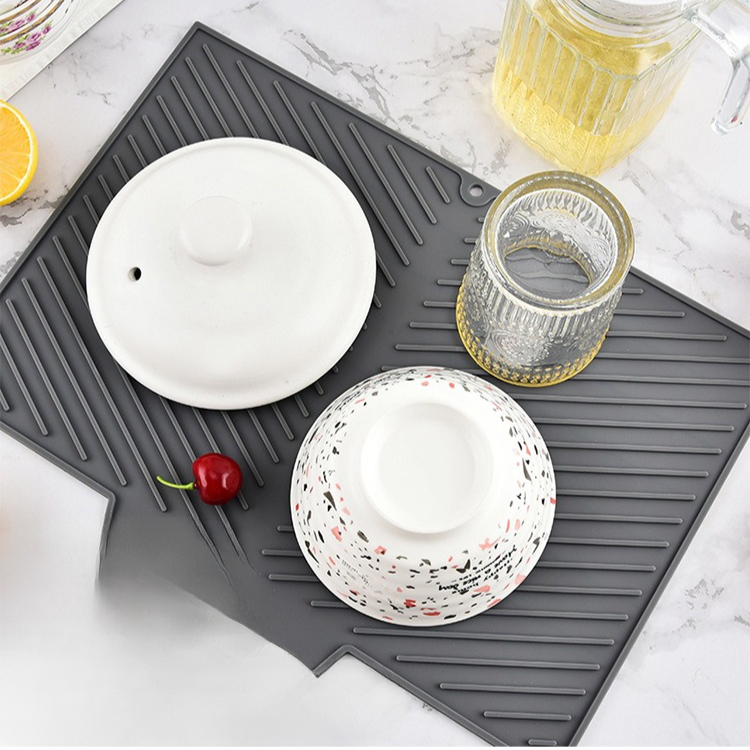 Alfombrilla de silicona antideslizante resistente al calor para drenaje de agua