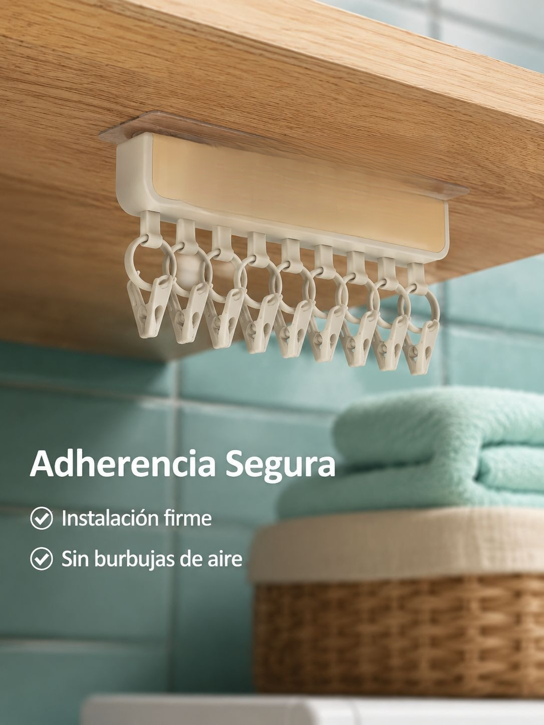 Detalle del adhesivo fuerte del tendedero