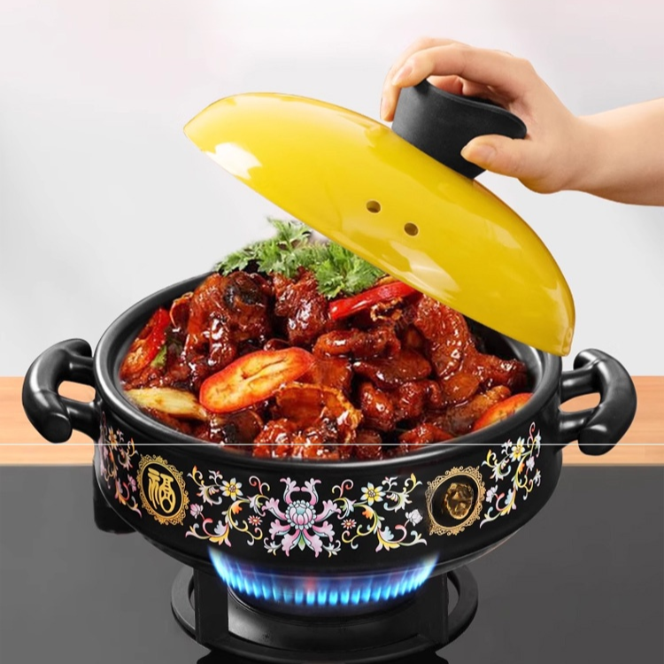 【乾燒不裂】福字纏枝蓮琺瑯乾燒煲