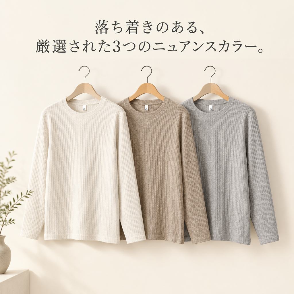 メンズ春秋用日本風縦ストライプ長袖Tシャツ