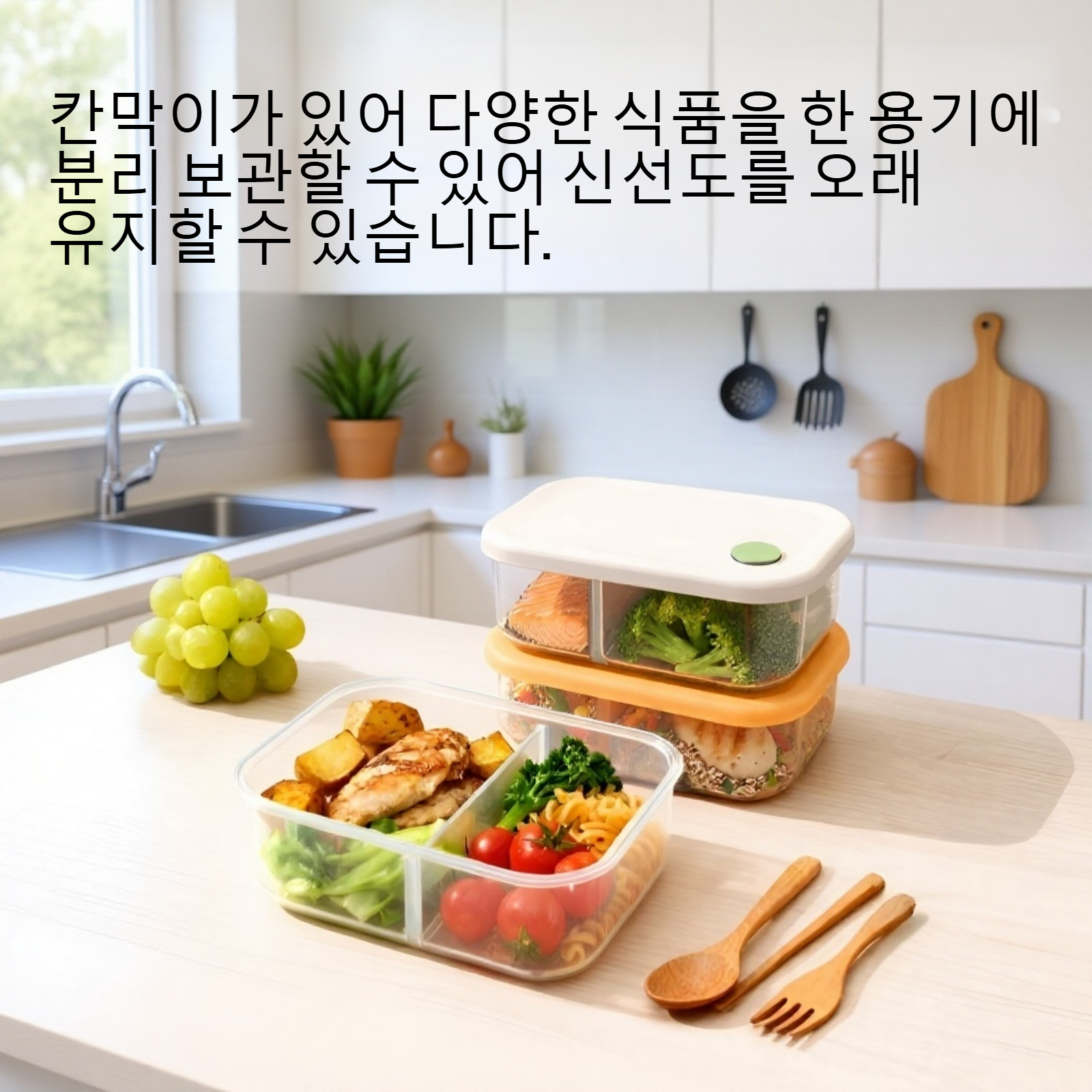 칸막이가 있는 식품 보관 용기