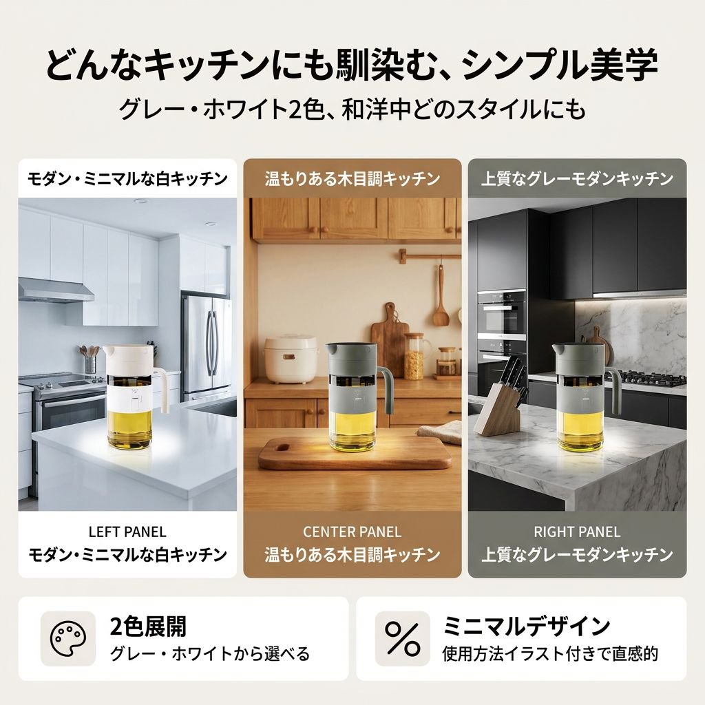 新型自動開閉オイルボトル調味料入れ