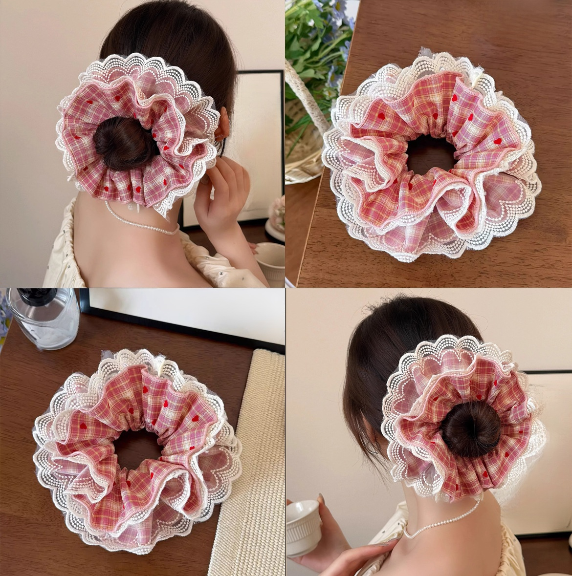 蕾絲蝴蝶結大腸圈髮飾