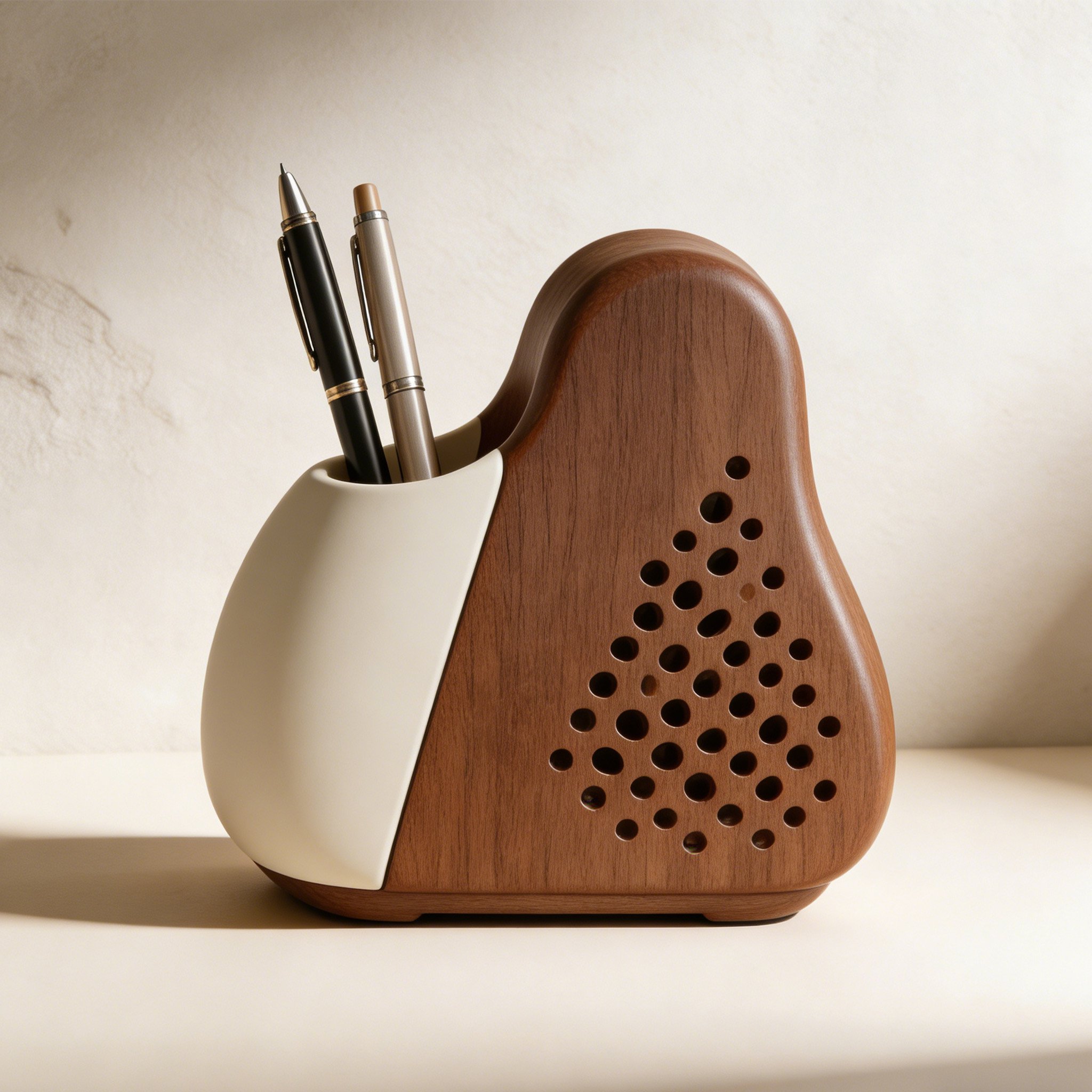 Multi-functional Solid Wood Pen Organizer