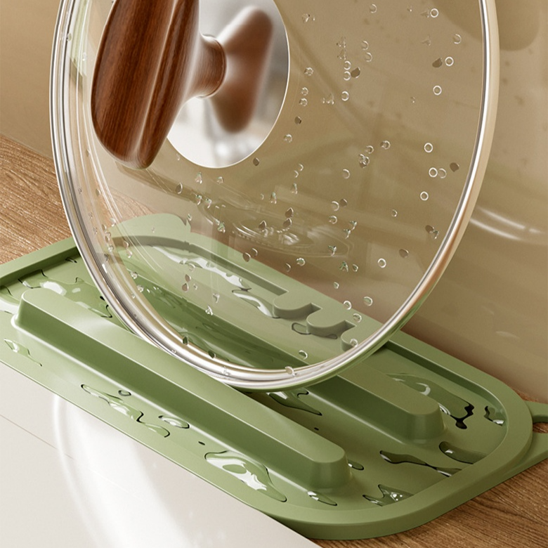 新款矽膠鍋蓋置物架多功能廚房檯面瀝水墊防滑隔熱鍋鏟矽膠墊