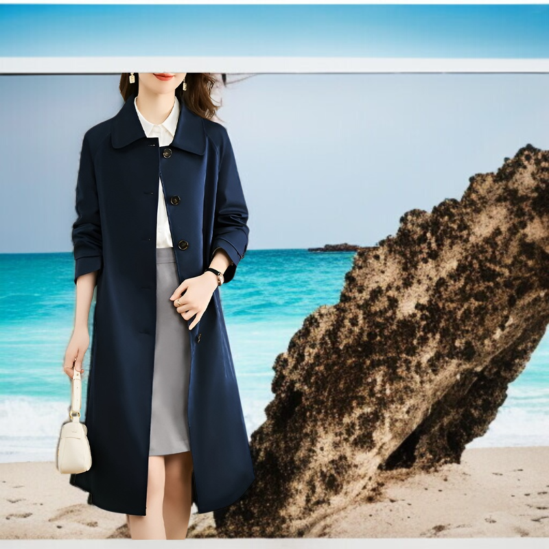 여성 패션 트렌드 기질 코트 중장형 다림질이 필요 없는 여성 트렌치코트 패션 슬림 기질 여성