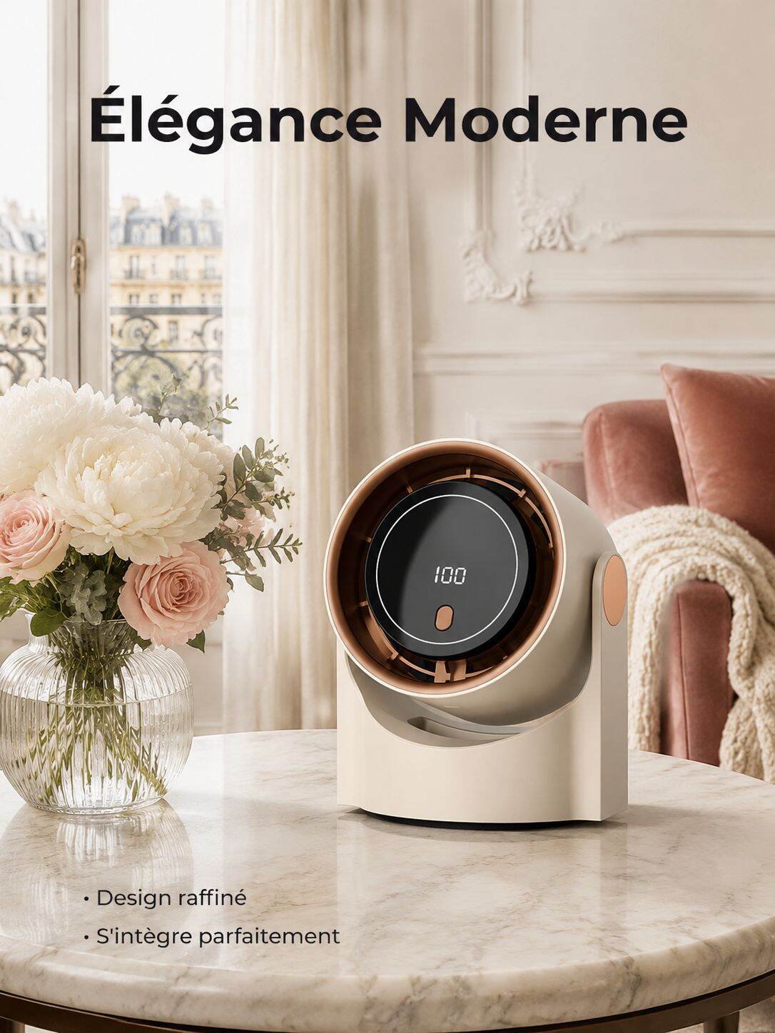 Ventilateur de climatisation 2-en-1 pour bureau et mur
