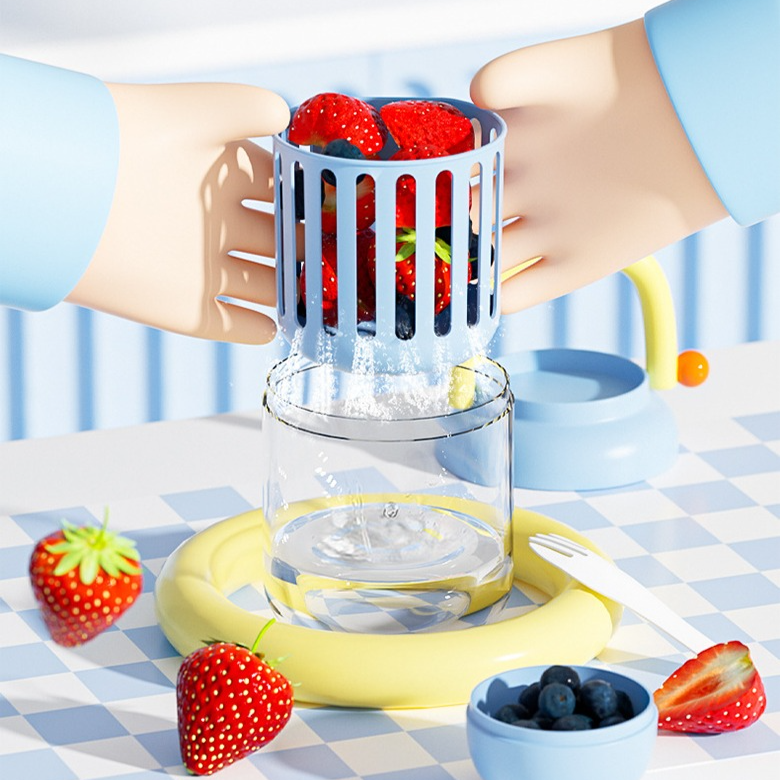 便攜式大容量雙層瀝水沙拉杯