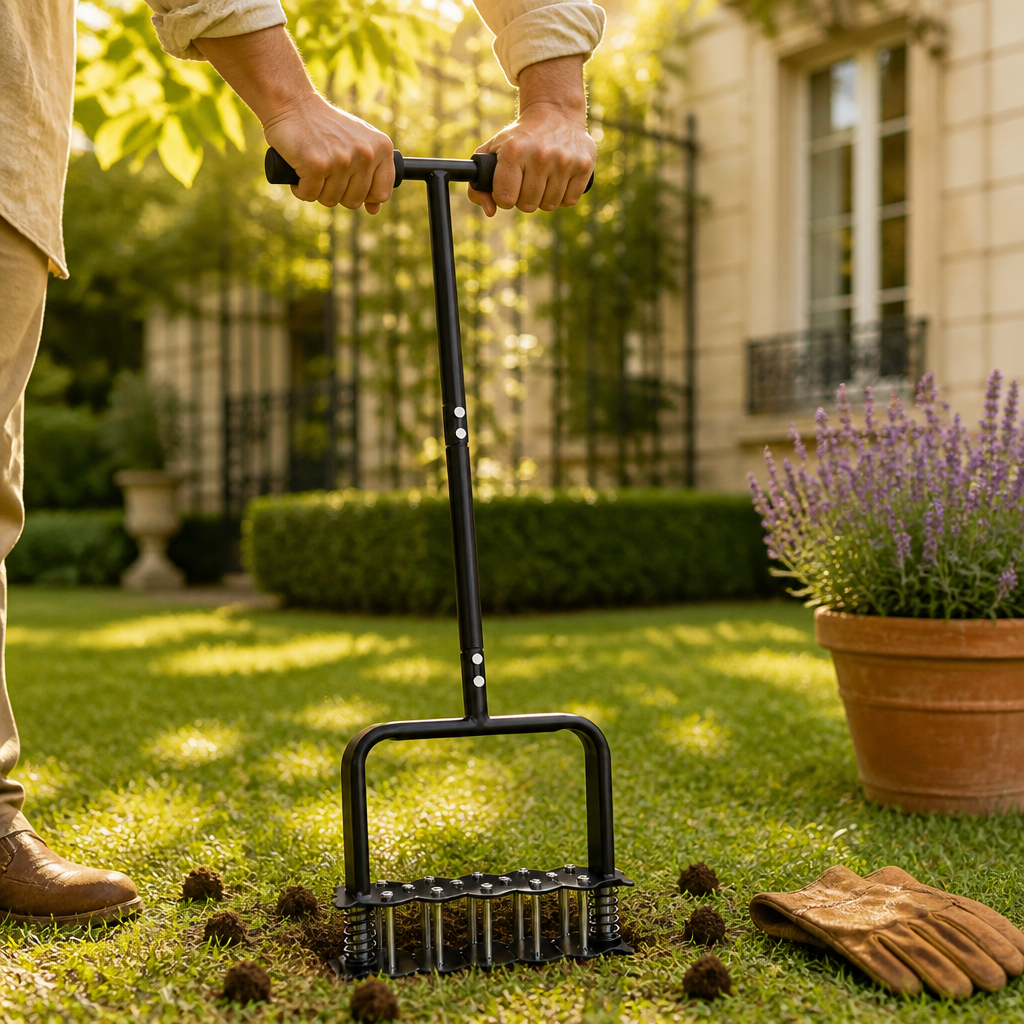 Aérateur de pelouse multifonction, aérateur renforcé de jardin, motoculteur en acier carbone