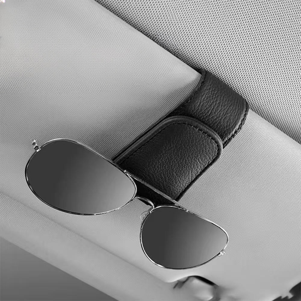 Multifunctional Car Glasses Clip Car Glasses Frame Leather Car Sun Visor Storage Box Car Sunglasses 
