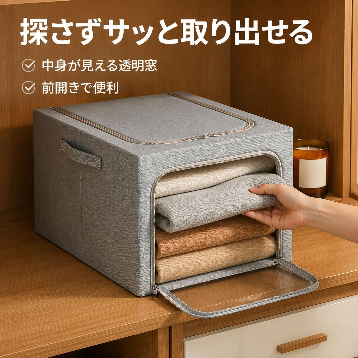 折りたたみ収納ボックス 衣類整理用
