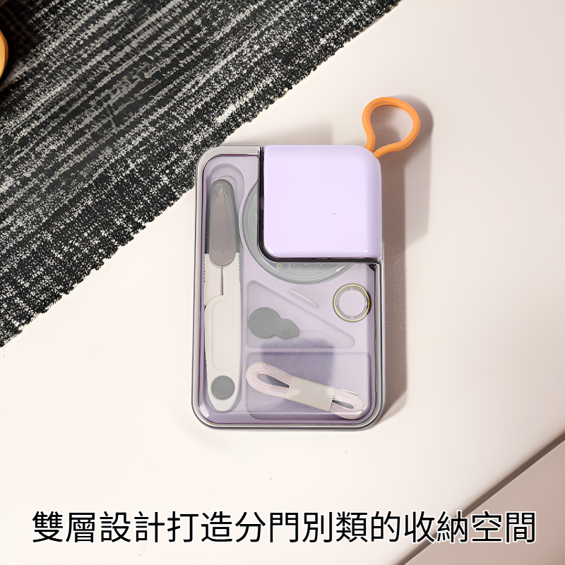 雙層設計 附磁性收納盒 含15色縫紉線
