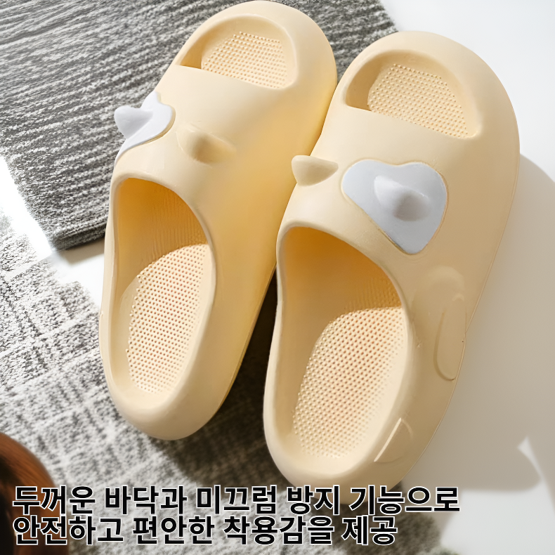 커플용 고양이 귀 두꺼운 바닥 미끄럼 방지 여름 슬리퍼, 남녀 실내외 착용