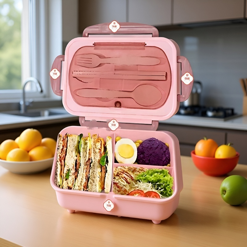 도시락 뚜껑을 닫은 상태의 보온 도시락