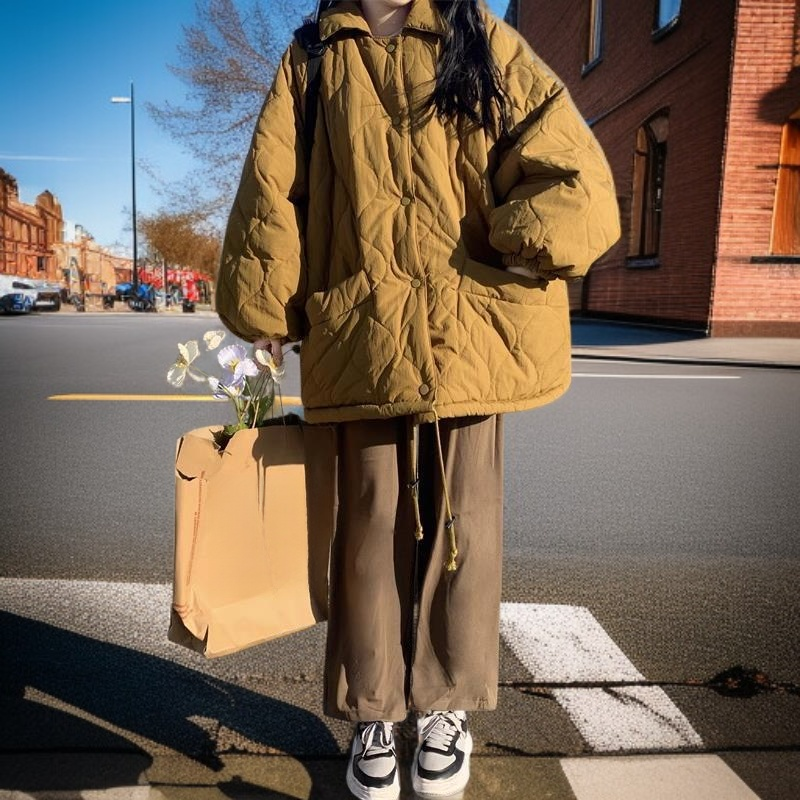 中长款女棉服外套