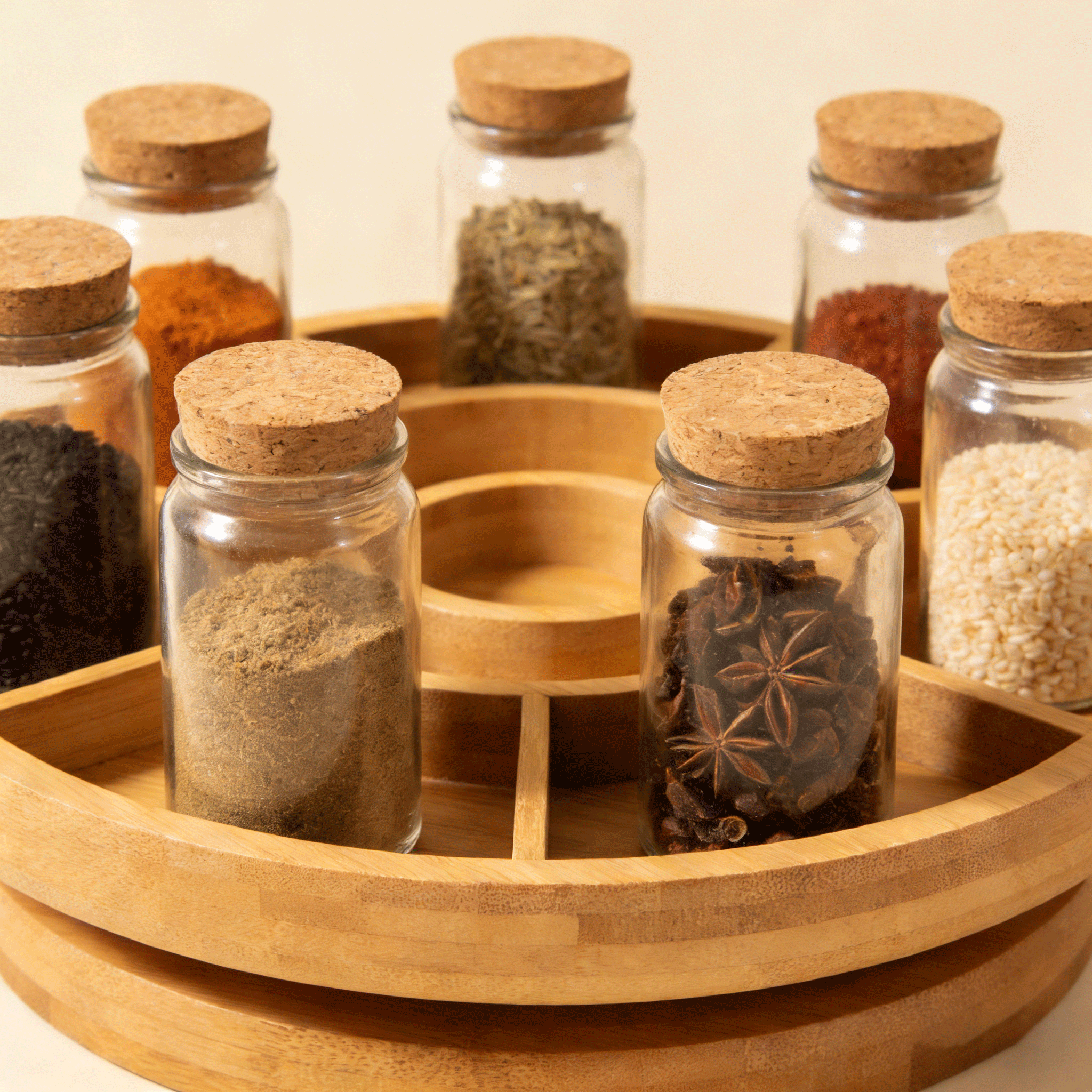 360度旋轉調味收納盒展示