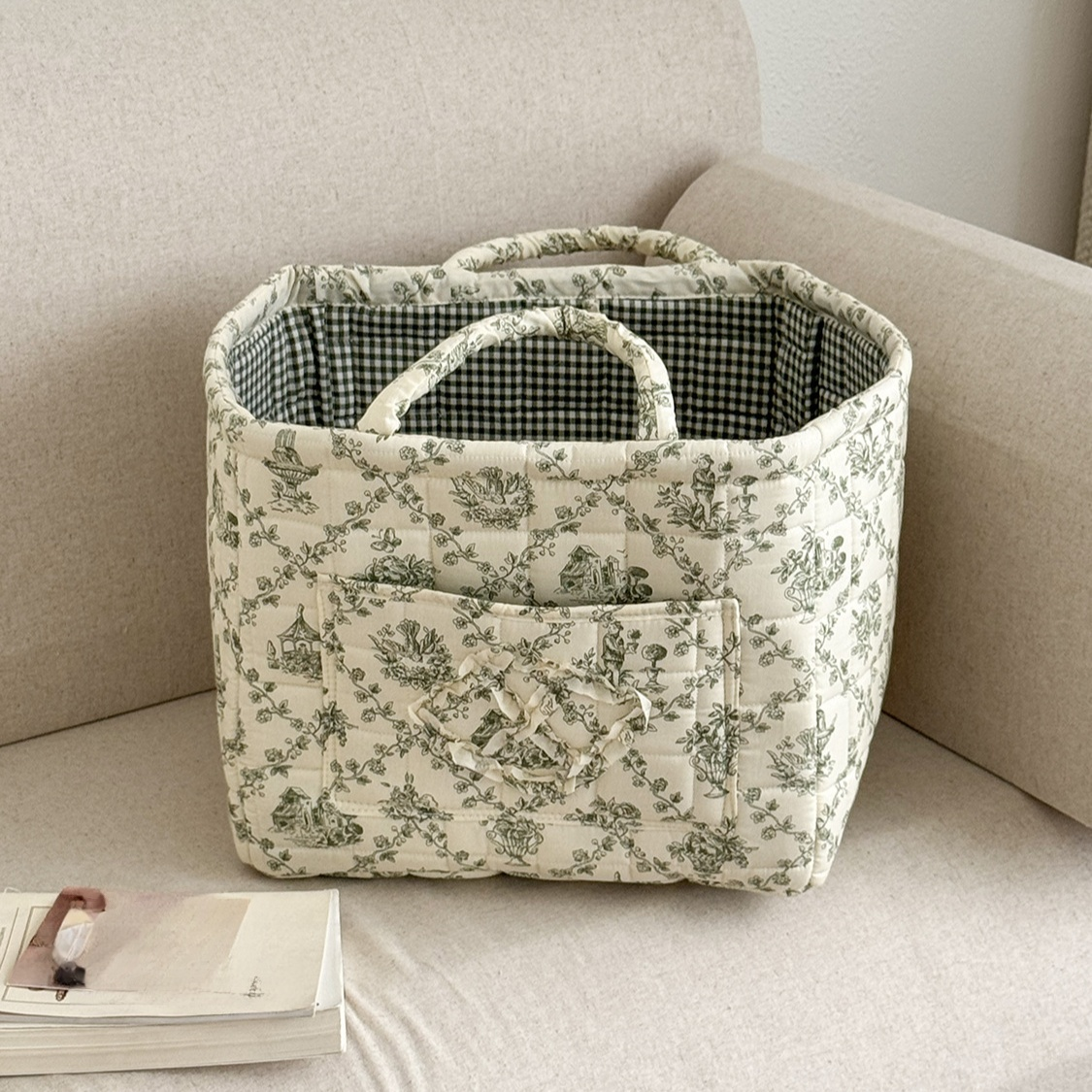  Tragbarer Aufbewahrungskorb aus Rattan für Snacks und Blumen