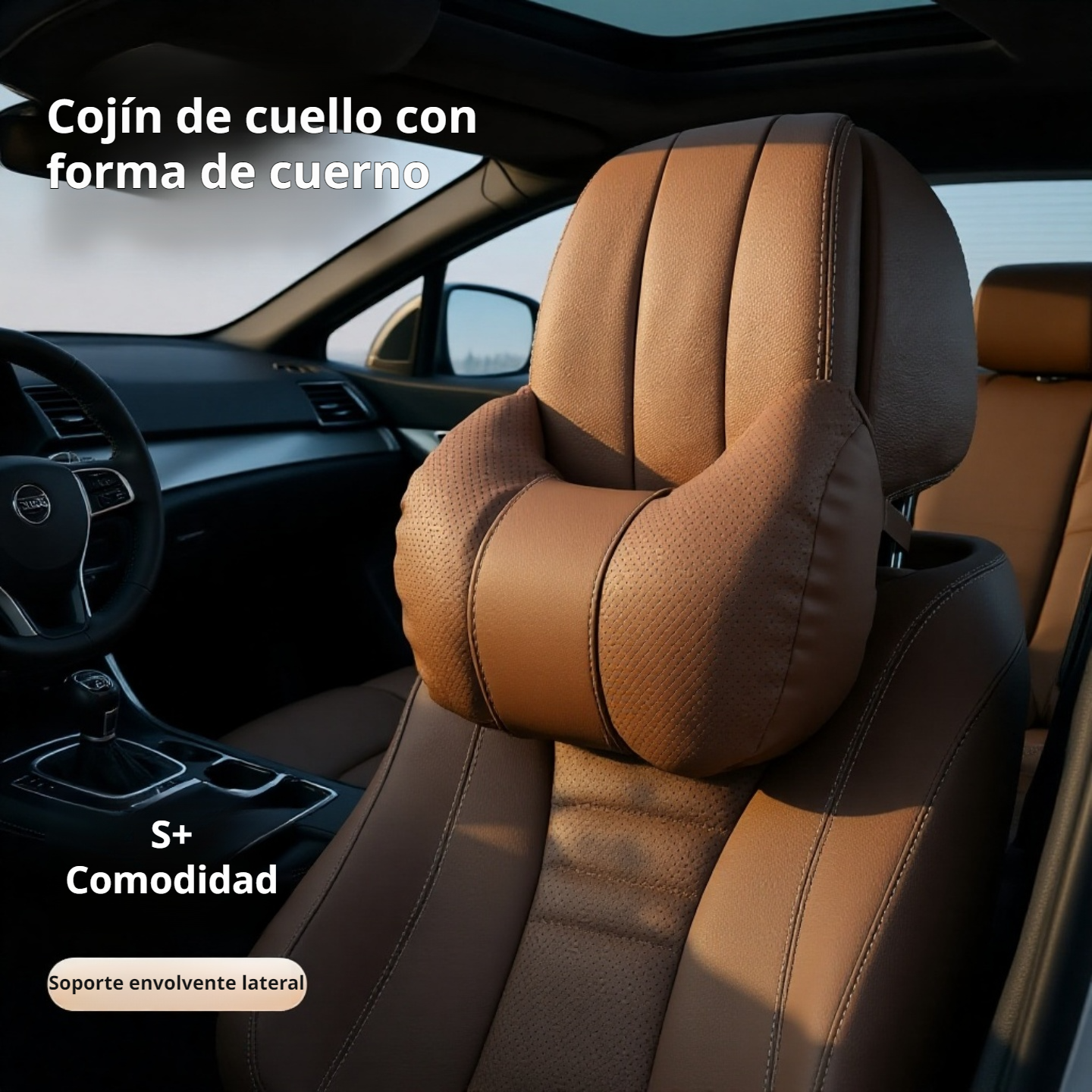 Set de almohadas para asiento de coche Kasdon, soporte para cuello y lumbar, 5 piezas